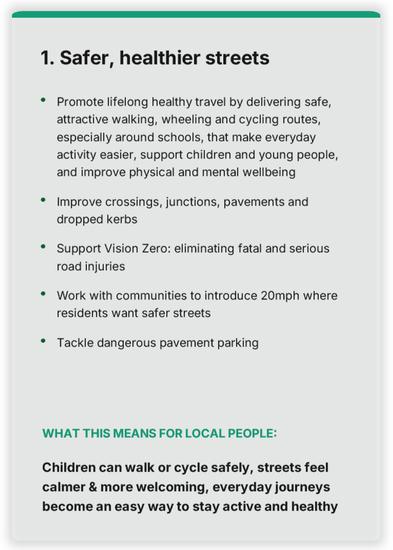 Strategic Priority 1: Safer, healthier streets